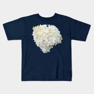 White Hydrangea Floral Photo Cutout Kids T-Shirt